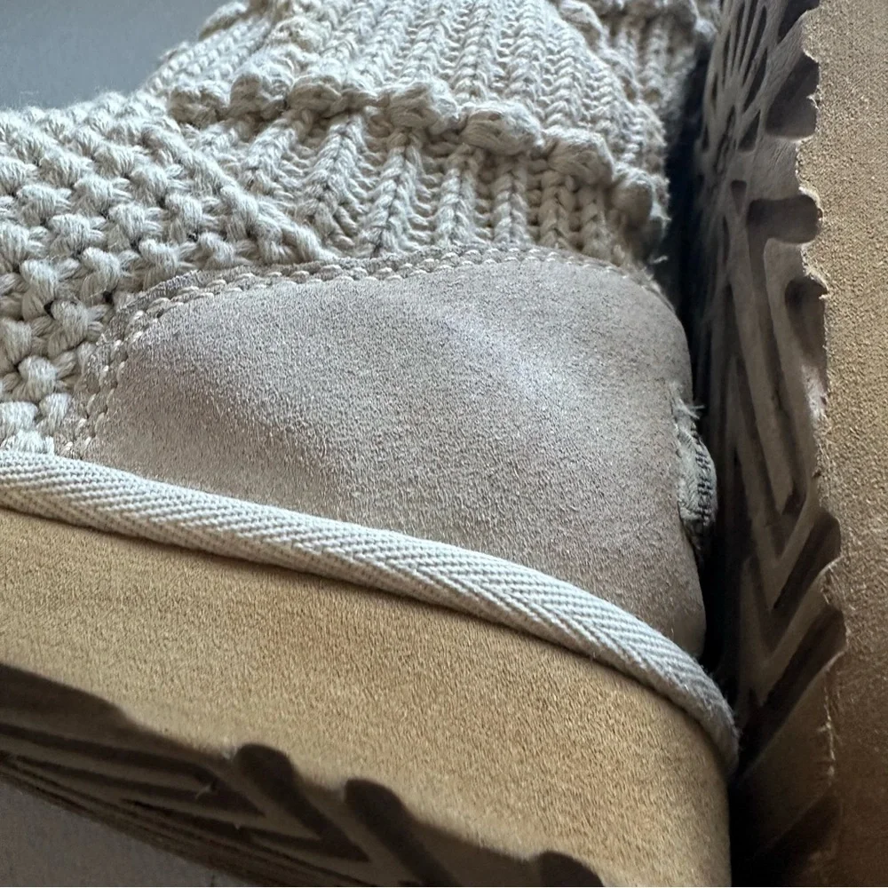 UGG Australia 'Classic Argyle' sweater knit boot in a neutral color